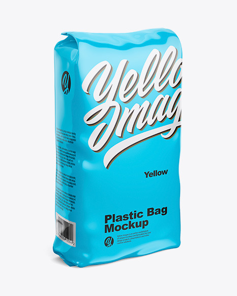 Download Glossy Plastic Bag Mockup In Bag Sack Mockups On Yellow Images Object Mockups Yellowimages Mockups