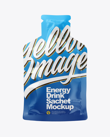 Energy Drink In Matte Sachet Mockup In Bag Sack Mockups On Yellow Images Object Mockups