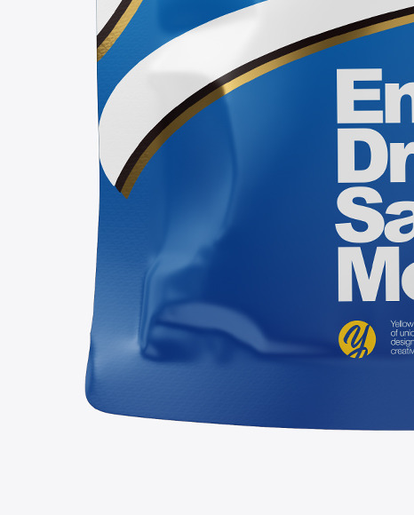 Download Energy Drink In Matte Sachet Mockup In Bag Sack Mockups On Yellow Images Object Mockups