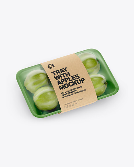 Tray With Green Apples Mockup In Tray Platter Mockups On Yellow Images Object Mockups