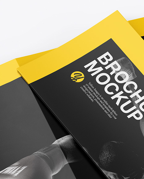 Download Two Brochures Mockup in Stationery Mockups on Yellow ...