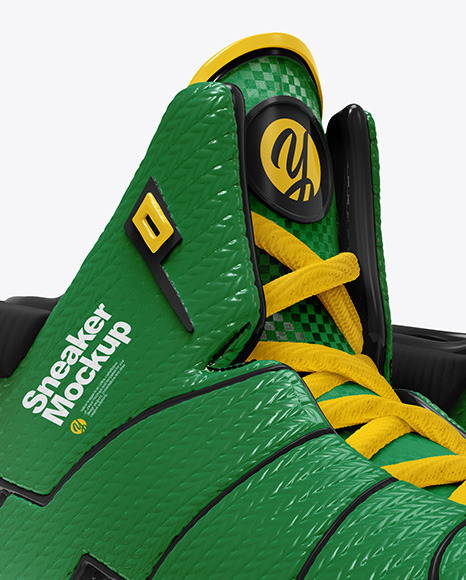 Download Basketball Sneakers Mockup in Apparel Mockups on Yellow ...