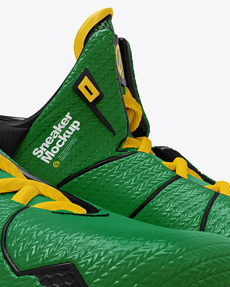 Download Basketball Sneakers Mockup in Apparel Mockups on Yellow ...