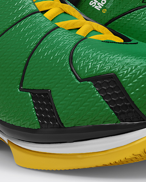 Basketball Sneakers Mockup In Apparel Mockups On Yellow Images Object Mockups