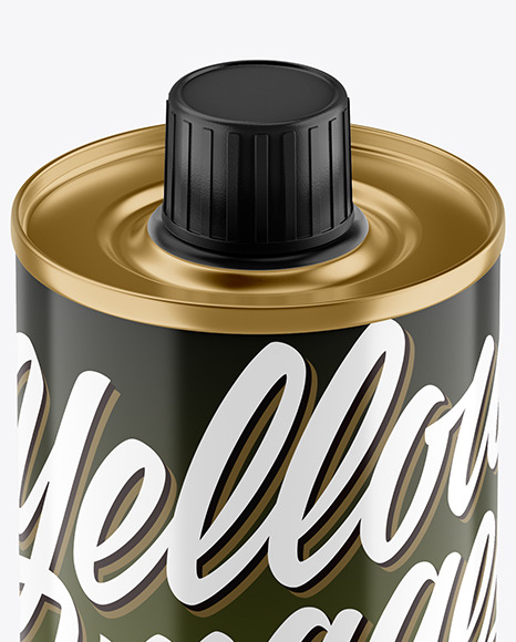 Download 250ml Glossy Olive Oil Tin Can Mockup In Can Mockups On Yellow Images Object Mockups