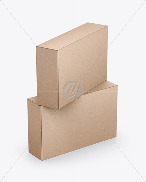 Download Two Kraft Boxes Mockup In Box Mockups On Yellow Images Object Mockups PSD Mockup Templates