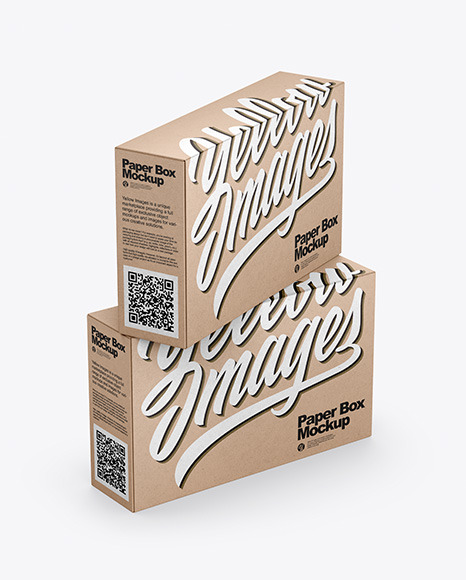 Two Kraft Boxes Mockup PSD #4