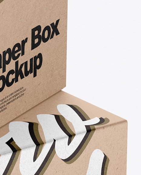 Two Kraft Boxes Mockup PSD #1