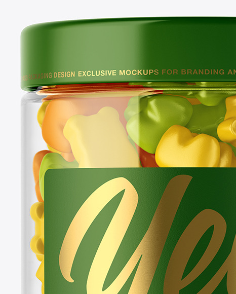 Plastic Jar with Gummies Mockup PSD #1