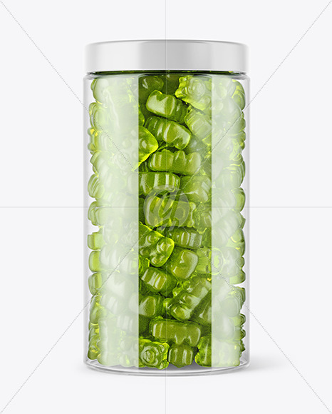 Download Plastic Jar with Gummies Mockup in Jar Mockups on Yellow ...