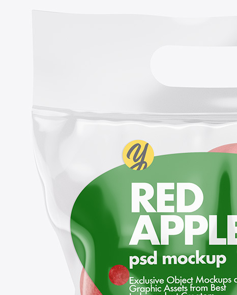 Download Plastic Bag With Red Apples Mockup In Bag Sack Mockups On Yellow Images Object Mockups