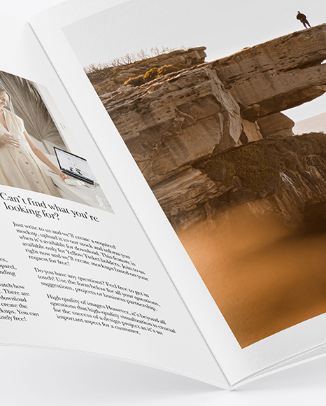 Opened Paper Brochure Mockup PSD #1