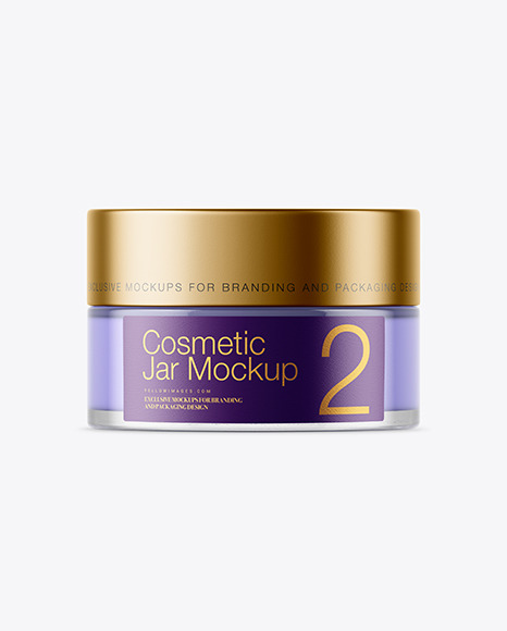 Clear Glass Cosmetic Jar Mockup PSD #2