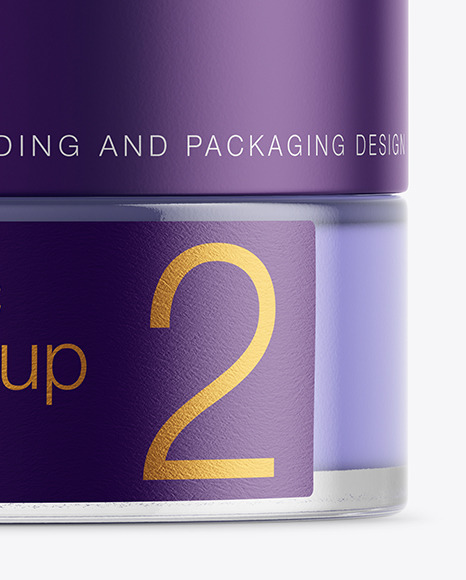 Clear Glass Cosmetic Jar Mockup PSD #7