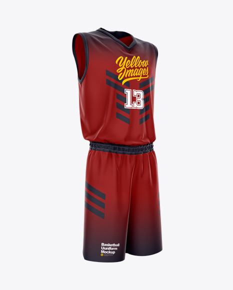 Download Basketball Uniform Mockup Half Side View In Apparel Mockups On Yellow Images Object Mockups PSD Mockup Templates