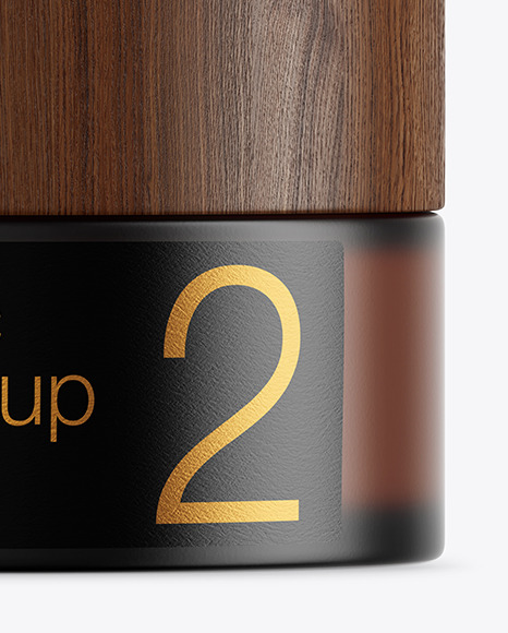 Frosted Amber Glass Cosmetic Jar Mockup PSD #7