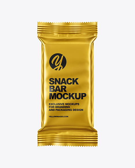 Download Matte Metallic Snack Bar Mockup In Sachet Mockups On Yellow Images Object Mockups PSD Mockup Templates