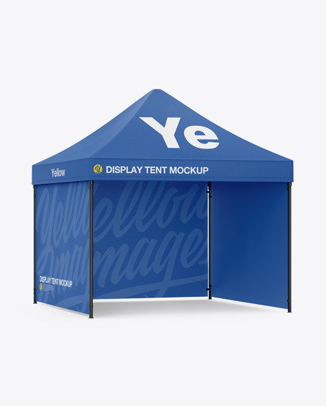 Display Tent Mockup In Outdoor Advertising Mockups On Yellow Images Object Mockups