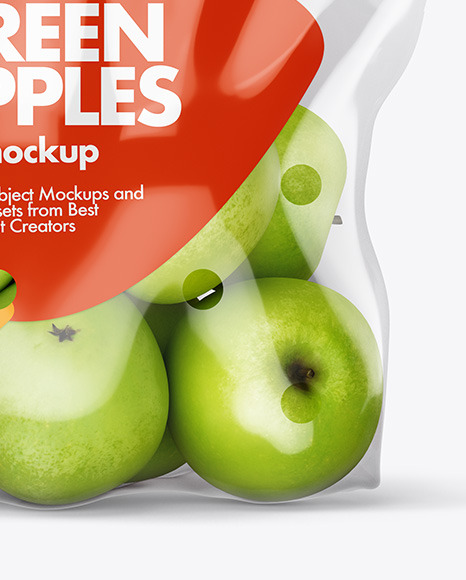 Download Plastic Bag With Green Apples Mockup In Bag Sack Mockups On Yellow Images Object Mockups Yellowimages Mockups