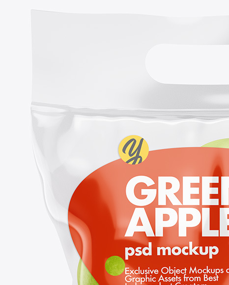 Download Plastic Bag With Green Apples Mockup In Bag Sack Mockups On Yellow Images Object Mockups Yellowimages Mockups