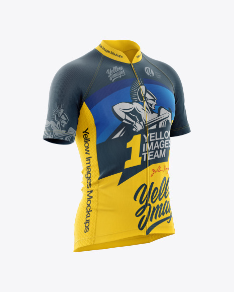 Download Men's Cycling Jersey Mockup in Apparel Mockups on Yellow ...