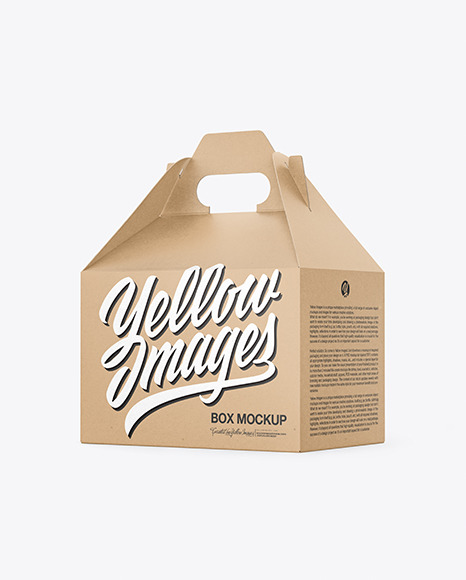 Download Kraft Paper Box With Handle In Box Mockups On Yellow Images Object Mockups Yellowimages Mockups