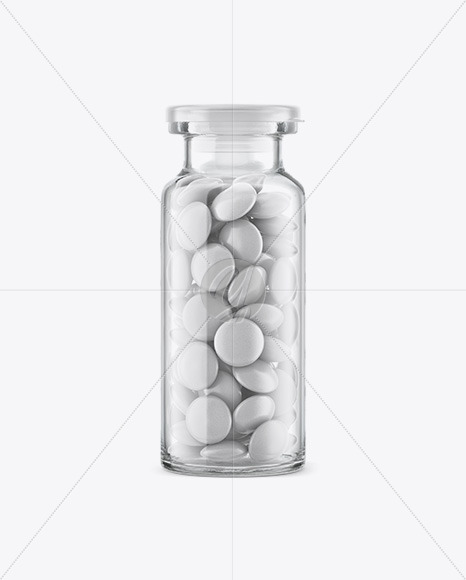 Glass Jar with Tablets Mockup