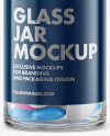 Glass Jar with Tablets Mockup