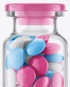 Glass Jar with Tablets Mockup