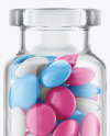 Glass Jar with Tablets Mockup