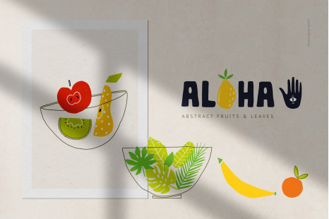 Aloha! Abstract Fruits &amp; Leaves