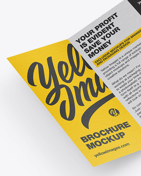 Download Textured Brochure Mockup In Stationery Mockups On Yellow Images Object Mockups PSD Mockup Templates