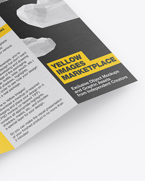 Download Textured Brochure Mockup In Stationery Mockups On Yellow Images Object Mockups PSD Mockup Templates