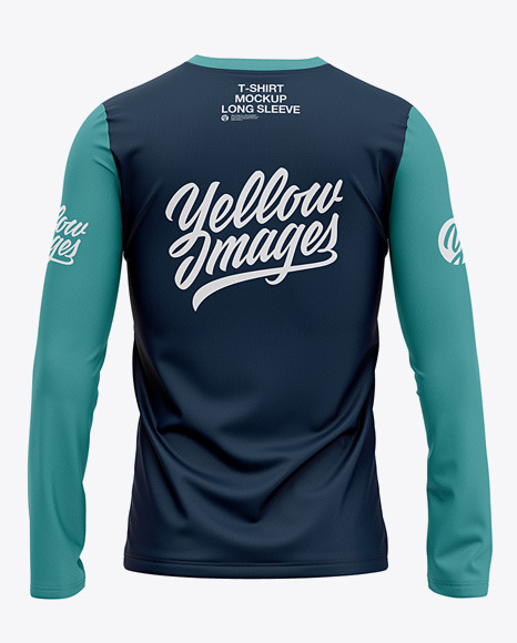 Download Men S Long Sleeve T Shirt Back View In Apparel Mockups On Yellow Images Object Mockups