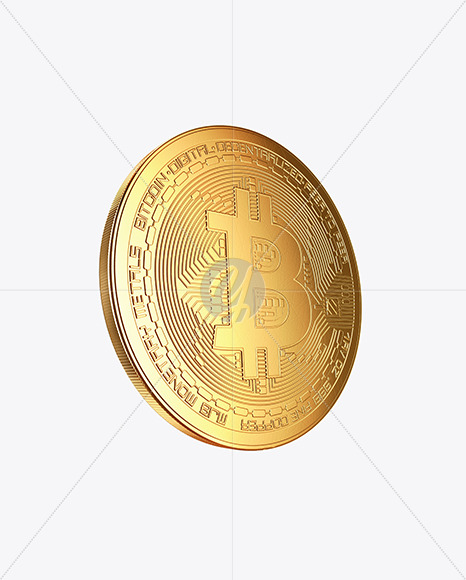 Golden Bitcoin Mockup In Object Mockups On Yellow Images Object Mockups