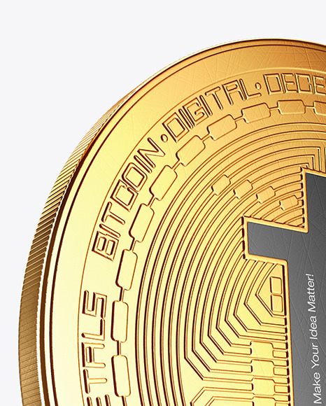 Golden Bitcoin Mockup