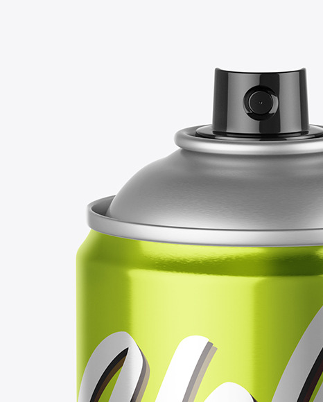 Metallic Spray Can Mockup In Can Mockups On Yellow Images Object Mockups