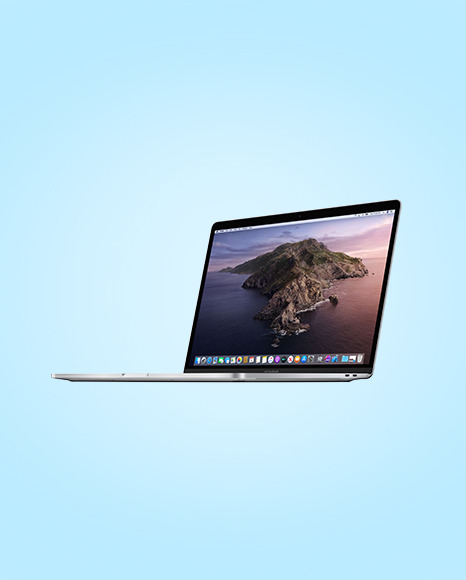 Silver MacBook Pro Mockup PSD #2