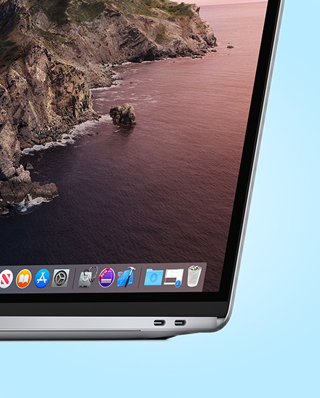 Silver MacBook Pro Mockup PSD #6