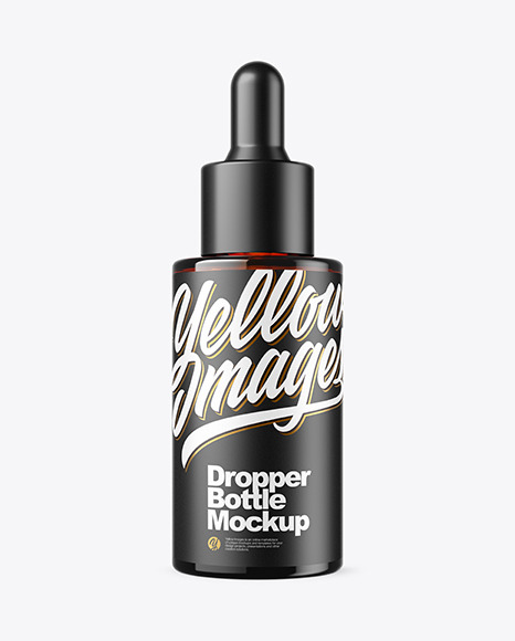 Amber Glass Dropper Bottle Mockup PSD #2