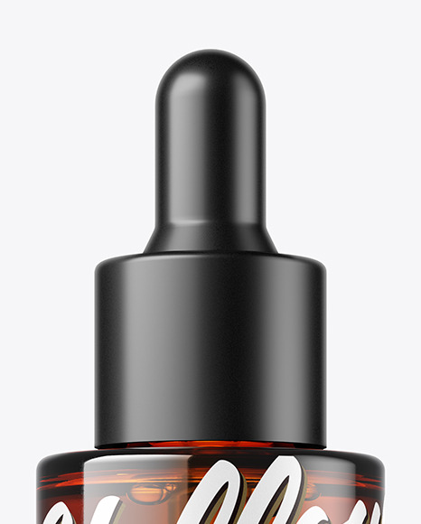 Amber Glass Dropper Bottle Mockup PSD #1