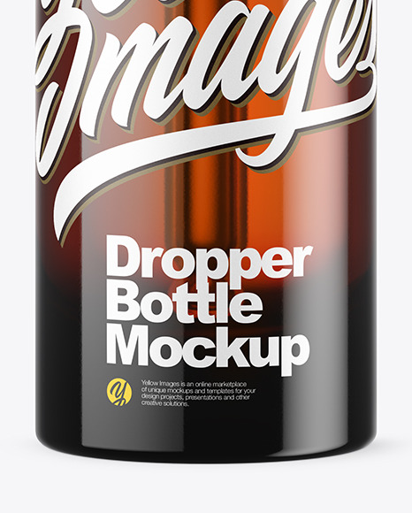 Amber Glass Dropper Bottle Mockup PSD #6