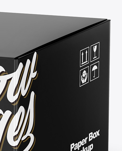 Download Glossy Paper Box Mockup in Box Mockups on Yellow Images Object Mockups