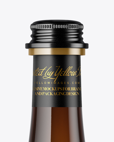 Amber Glass Bottle Mockup PSD #3