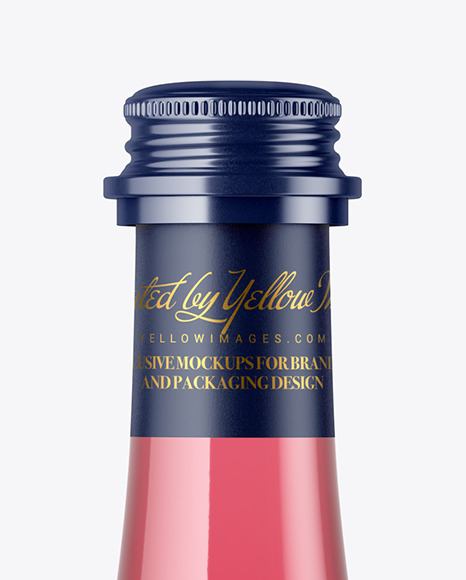 Clear Glass Drink Bottle Mockup PSD #2