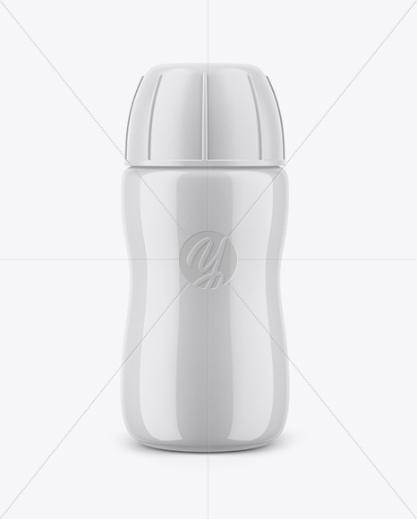 Yogurt Bottle Mockup with Shrink Sleeve