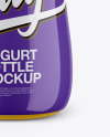 Yogurt Bottle Mockup with Shrink Sleeve