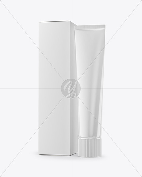 Download Glossy Toothpaste Tube Paper Box Mockup In Tube Mockups On Yellow Images Object Mockups