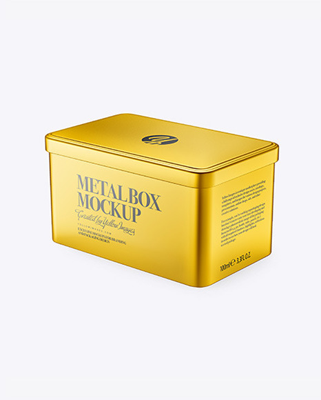 Metallic Box Mockup In Box Mockups On Yellow Images Object Mockups