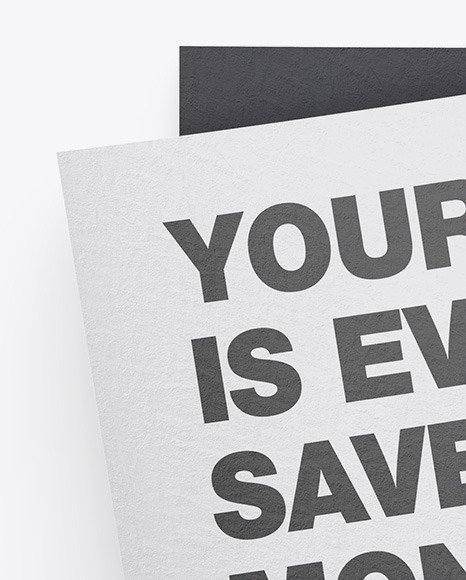 Two Textured A4 Papers Mockup PSD #7